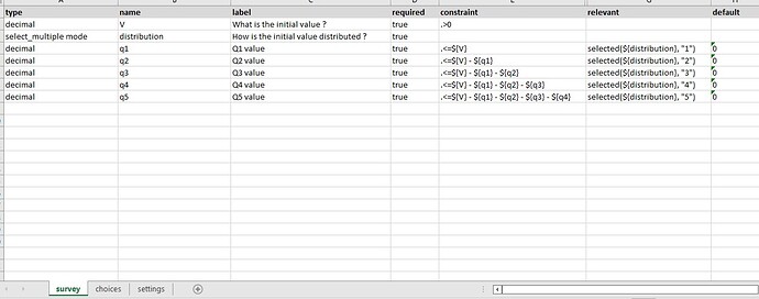 survey sheet
