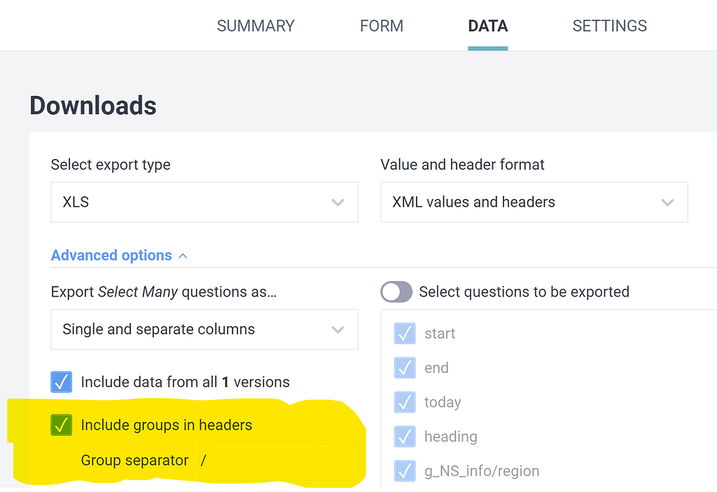 API Assets submission Data Flag To Omit Group From The JSON