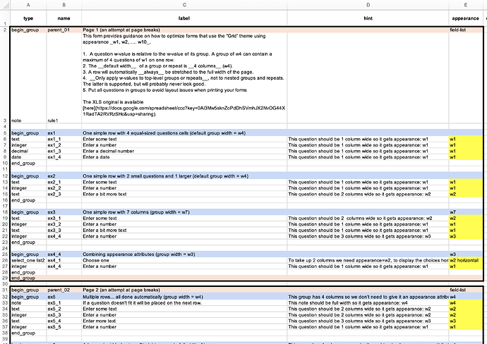 survey sheet