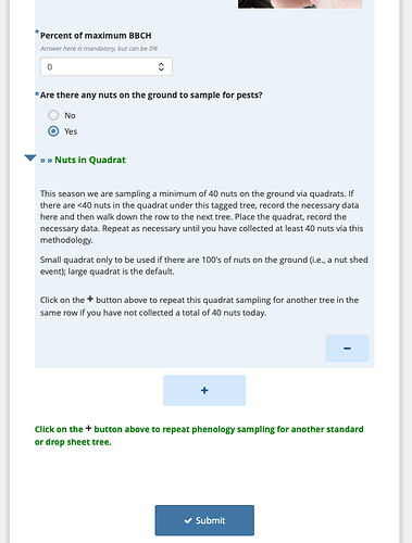 Nuts on ground = Yes