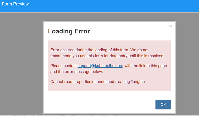 Kobotool box error message